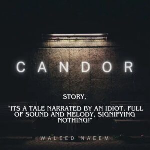 Story, "its a tale narrated by an idiot. full of sound and melody, signifying nothing!" Download - Album Candor - by Waleed Naeem