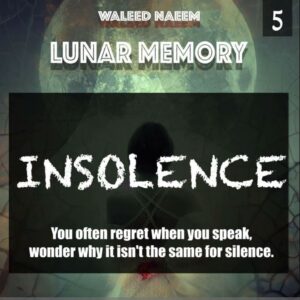 Insolence: "you often regret when you speak, wonder why it isn't the same for silence" Download - Album Lunar Memory - by Waleed Naeem